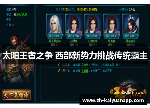 太阳王者之争 西部新势力挑战传统霸主